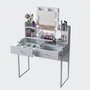 Hanah Home Mesa de Maquillaje con 9 Focos en Blanco